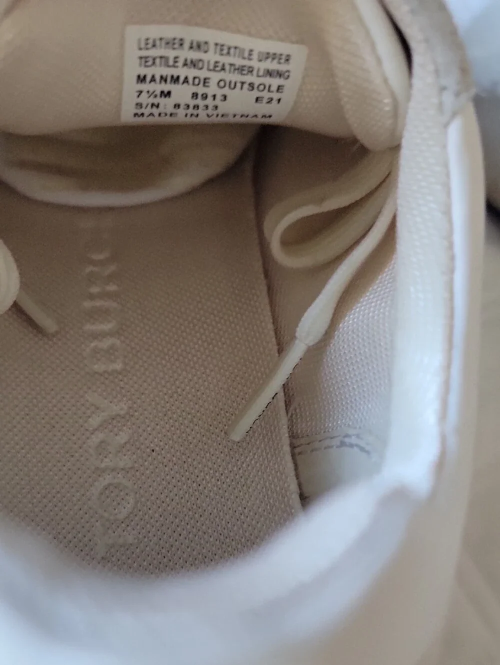 Tory Burch Cream Lace-Up Sneakers